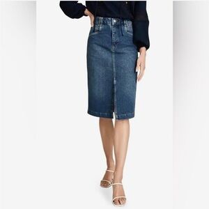 NWT‎ MYLA DENIM MIDI SKIRT MID BLUE UK 10 US 6